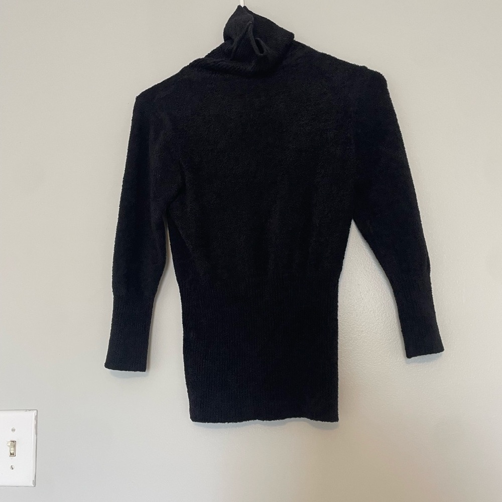 Black Bebe Turtleneck Sweater Wooly